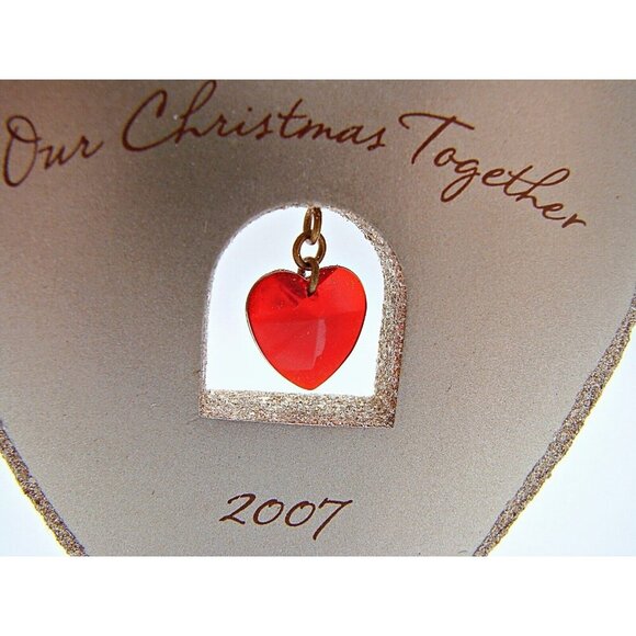 Hallmark Keepsake Heart Ornament Our Christmas Together Silver Red Heart Stone - Picture 11 of 12